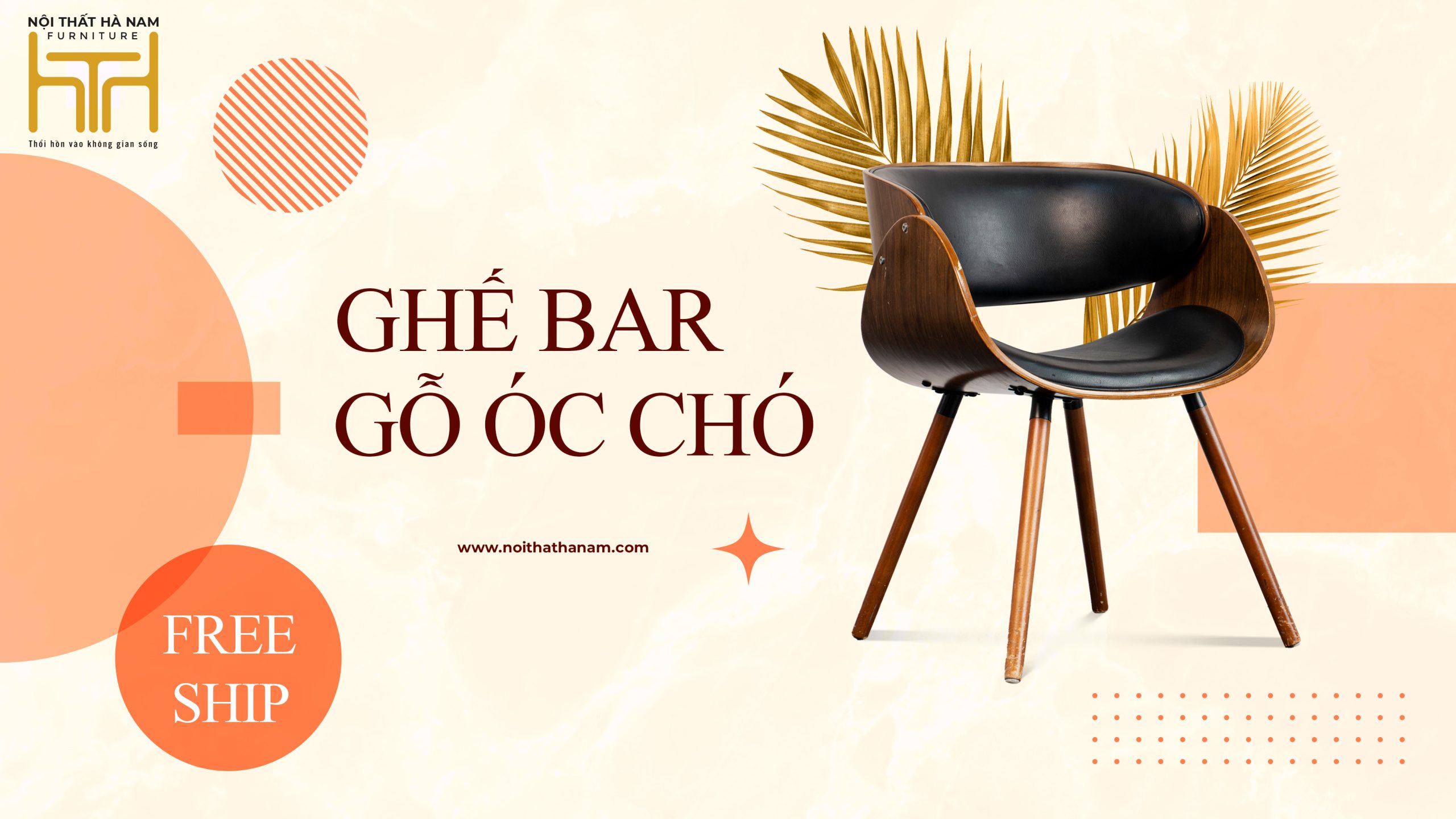 Ghế Bar Gỗ Óc Chó